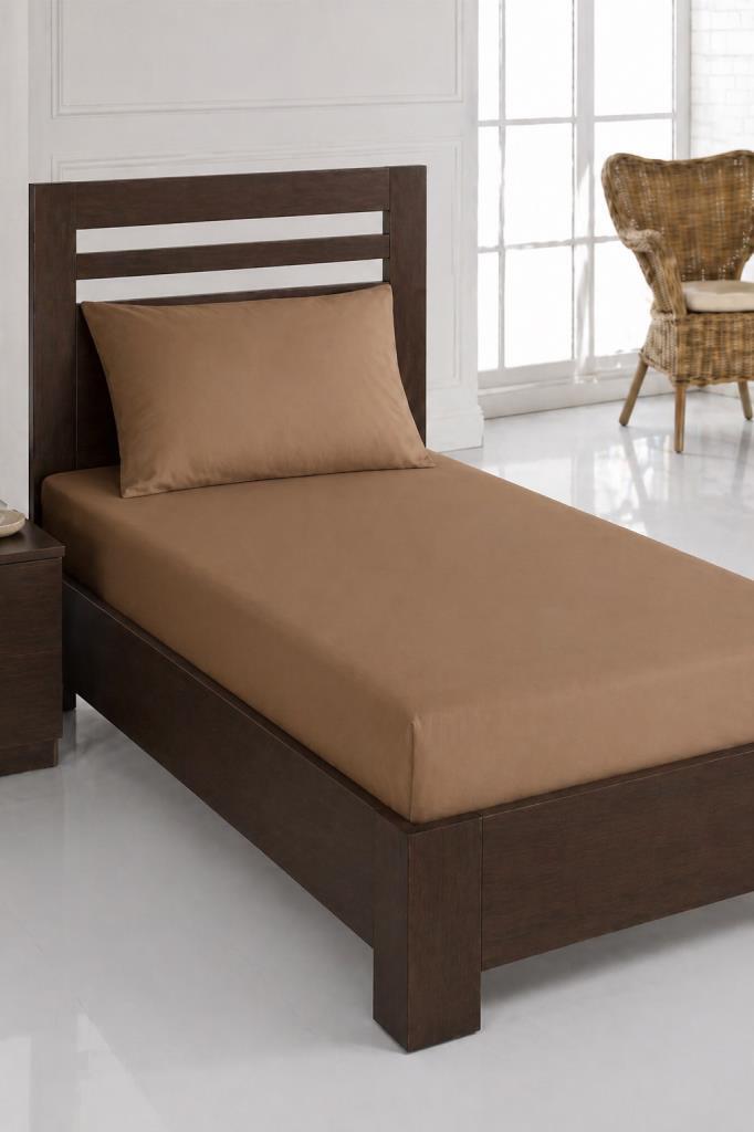 Bella Tek Kişilik 120x200 cm Lastikli Çarşaf Takımı Kahve - 1