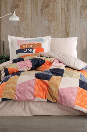 Bermuda Tek Kişilik Poplin Nevresim Takımı Oranj - Hobby