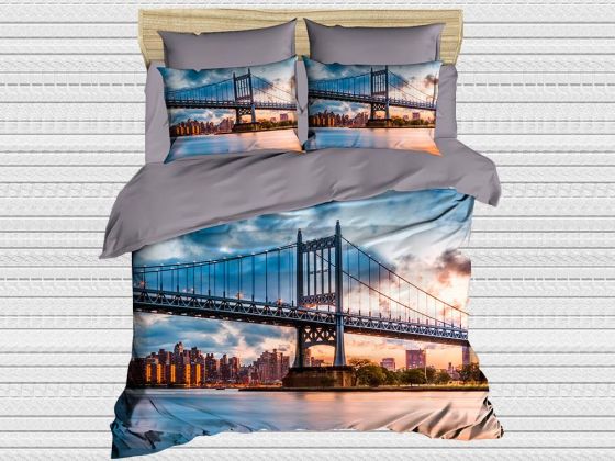 Best Class Dijital Baskılı 3d Çift Kişilik Nevresim Takımı Bridge - Çeyiz Diyarı