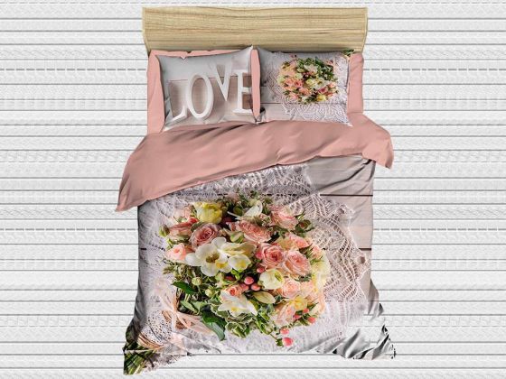 Best Class Dijital Baskılı 3d Çift Kişilik Nevresim Takımı Flowers - Çeyiz Diyarı