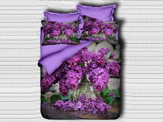 Best Class Dijital Baskılı 3d Çift Kişilik Nevresim Takımı Lilac - Çeyiz Diyarı