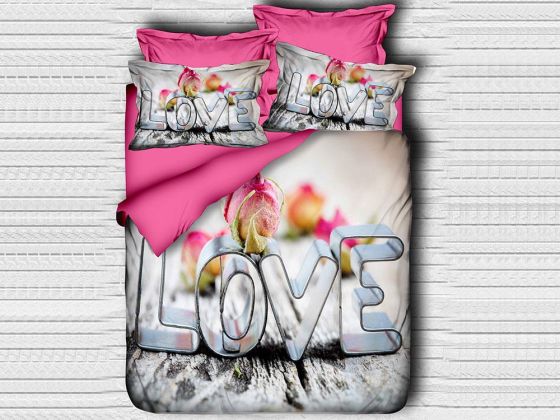 Best Class Dijital Baskılı 3d Çift Kişilik Nevresim Takımı Love - Çeyiz Diyarı
