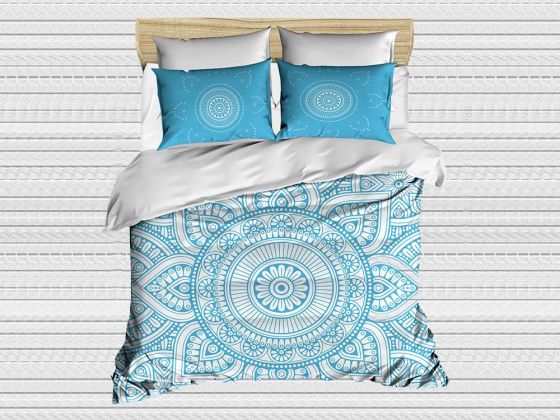 Best Class Dijital Baskılı 3d Çift Kişilik Nevresim Takımı Pattern Blue - Çeyiz Diyarı