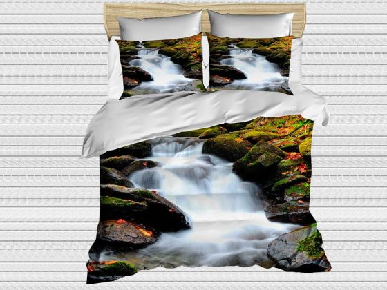 Best Class Dijital Baskılı 3d Çift Kişilik Nevresim Takımı Waterfall - Çeyiz Diyarı