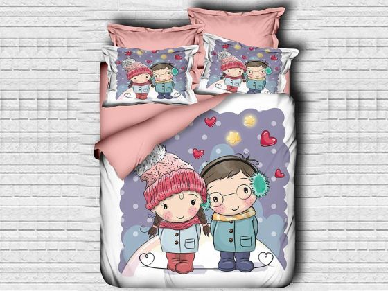Best Class Dijital Baskılı 3d Çift Kişilik Nevresim Takımı Winter Love - Çeyiz Diyarı