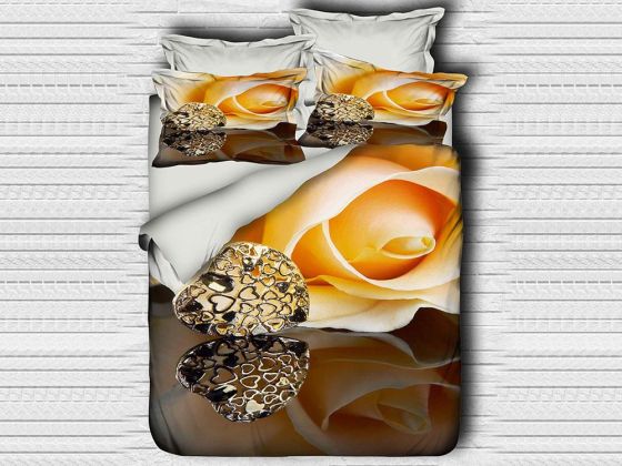 Best Class Dijital Baskılı 3d Çift Kişilik Nevresim Takımı Yellow Rose - Çeyiz Diyarı