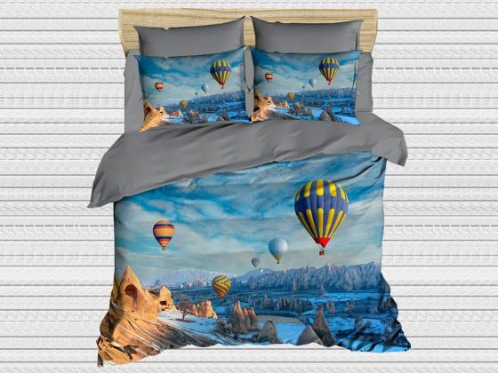 Best Class Dijital Baskılı 3d Tek Kişilik Nevresim Takımı Balloon - Çeyiz Diyarı