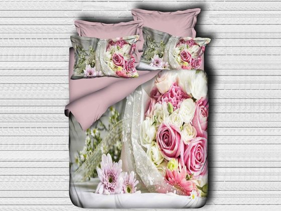 Best Class Dijital Baskılı 3d Tek Kişilik Nevresim Takımı Bridal Flower - Çeyiz Diyarı