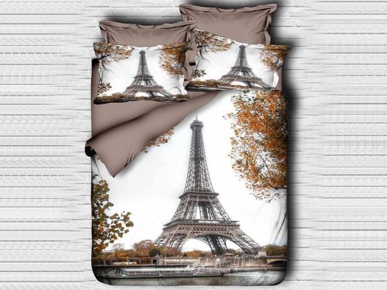 Best Class Dijital Baskılı 3d Tek Kişilik Nevresim Takımı Eiffel - Çeyiz Diyarı