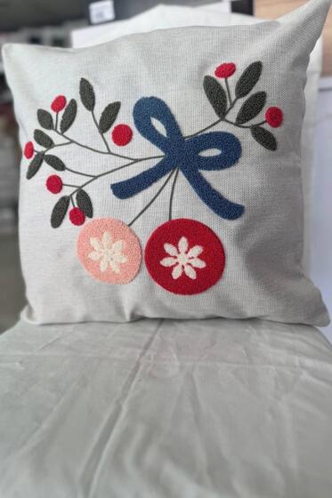 Brenda 2li Punch Nakışlı Kırlent Kılıfı 45x45 Cm - Çeyiz Diyarı
