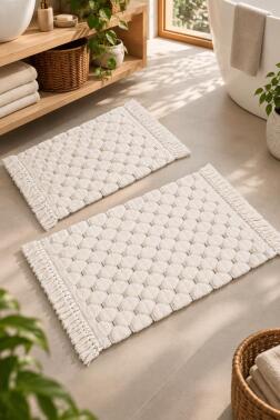 Bubble %100 Pamuk 2li Banyo Paspas Takımı 60x90 cm - 40x60 cm - 1