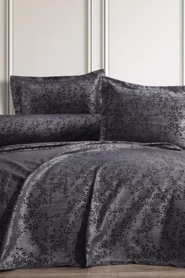 Burçak 2 Parça Tek Kişilik Pike Takımı 180x240 Antrasit - Çeyiz Diyarı