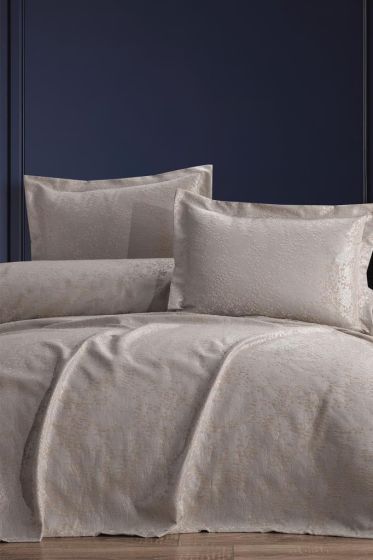 Burçak 2 Parça Tek Kişilik Pike Takımı 180x240 Cappucino - Çeyiz Diyarı