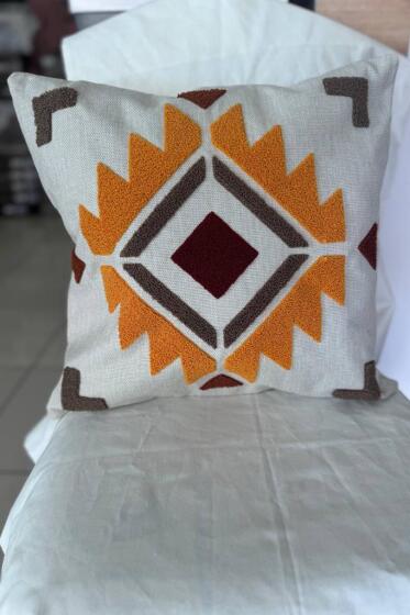 Carla 2li Punch Nakışlı Kırlent Kılıfı 45x45 Cm - Çeyiz Diyarı (1)