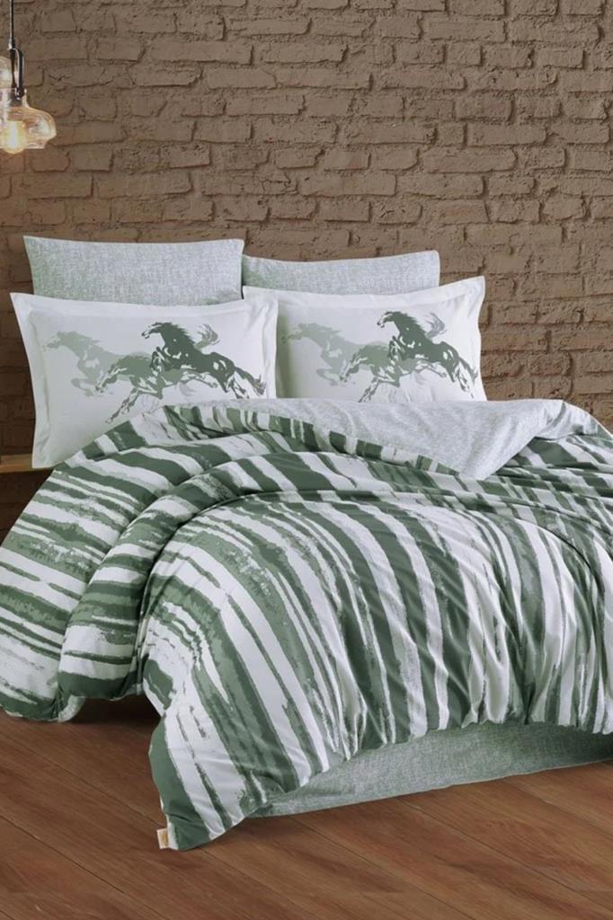 Cascade Çift Kişilik Poplin Nevresim Takımı Yeşil - 1