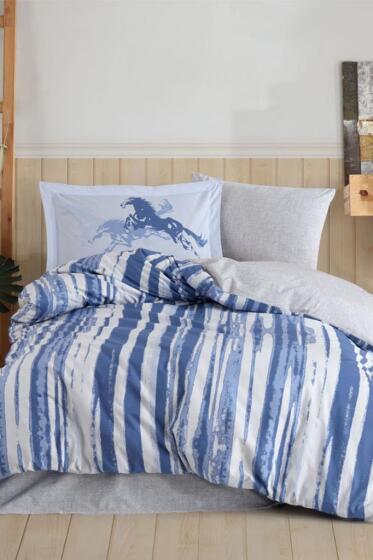 Cascade Tek Kişilik Ranforce Nevresim Takımı Mavi - Hobby