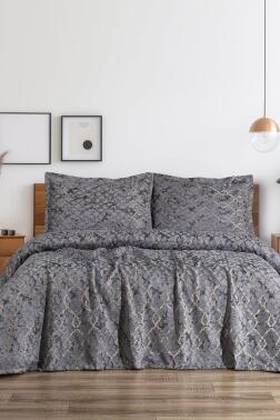 Ceres 3 Parça Çift Kişilik Pike Takımı 230x250 Gri - 1