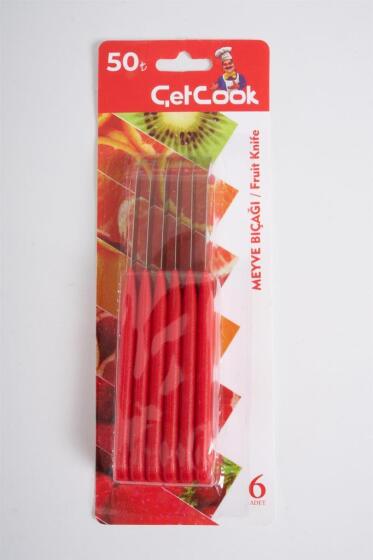 ÇETCOOK 6'LI MEYVE BIÇAĞI KIRMIZI - 