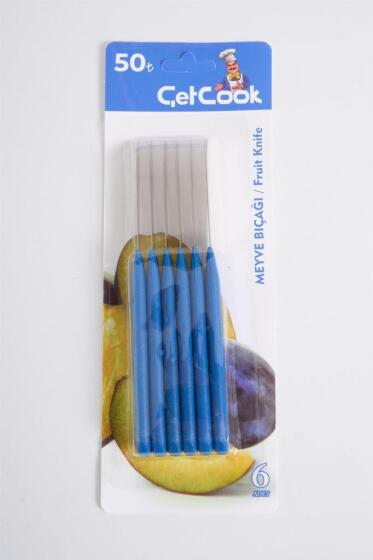ÇETCOOK 6'LI MEYVE BIÇAĞI MAVI - 