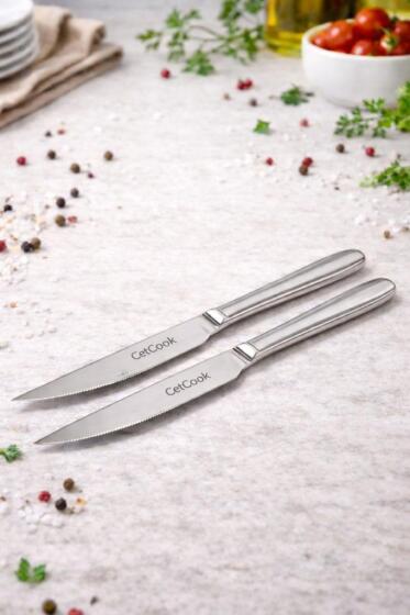 ÇETCOOK STAR 18/10 ÇELİK 2li YEMEK BIÇAĞI SETİ - Çeyiz Diyarı