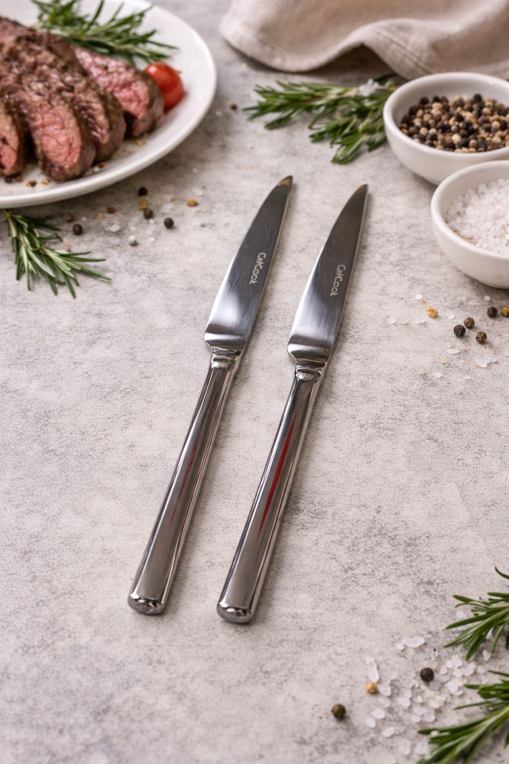 ÇETCOOK STAR 18/10 ÇELİK 2li YEMEK BIÇAĞI SETİ - 1