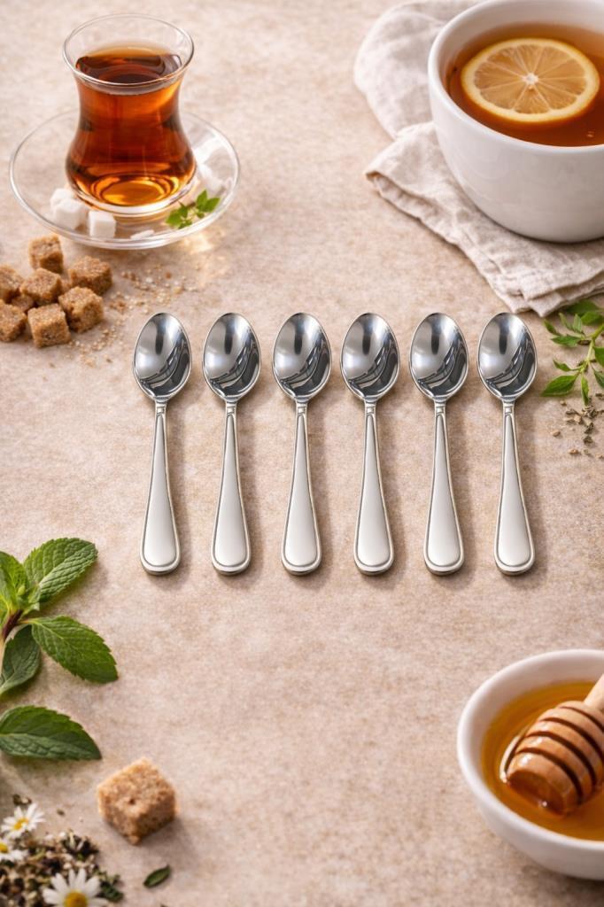 ÇETCOOK STAR 18/10 ÇELİK 6lı ÇAY KAŞIĞI SETİ - 1