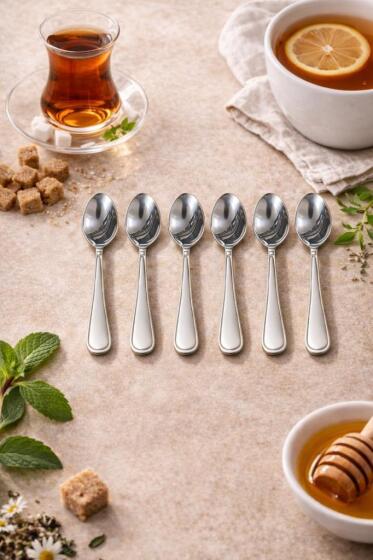 ÇETCOOK STAR 18/10 ÇELİK 6lı ÇAY KAŞIĞI SETİ - Çeyiz Diyarı