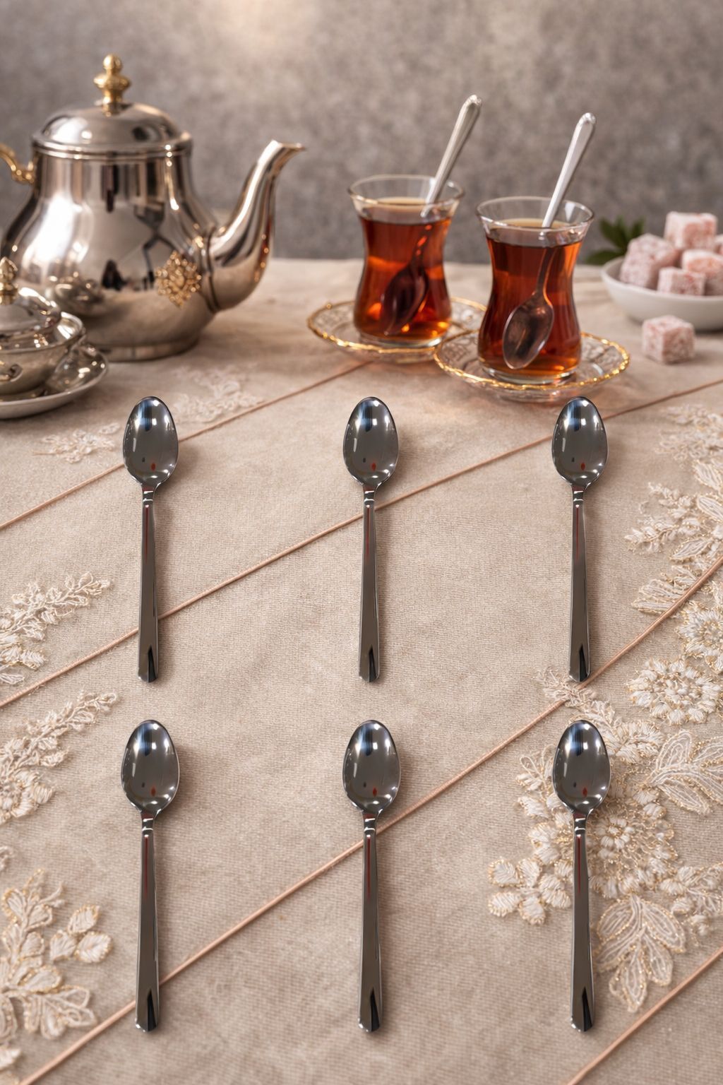 ÇETCOOK STAR 18/10 ÇELİK 6lı ÇAY KAŞIĞI SETİ - 1