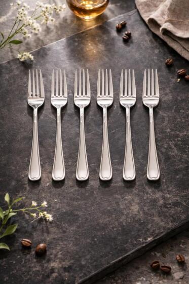 ÇETCOOK STAR 18/10 ÇELİK 6lı TATLI ÇATAL SETİ - Çeyiz Diyarı