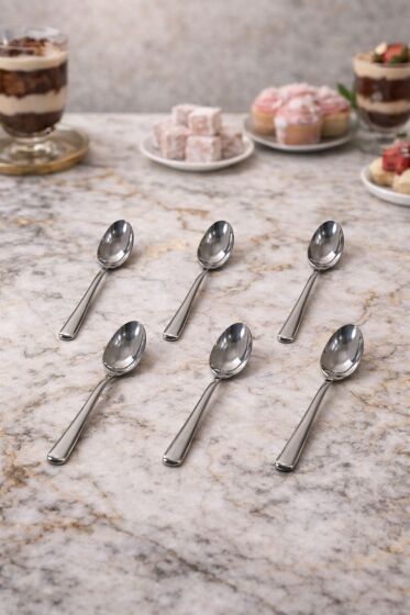 ÇETCOOK STAR 18/10 ÇELİK 6lı TATLI KAŞIĞI SETİ - Çeyiz Diyarı