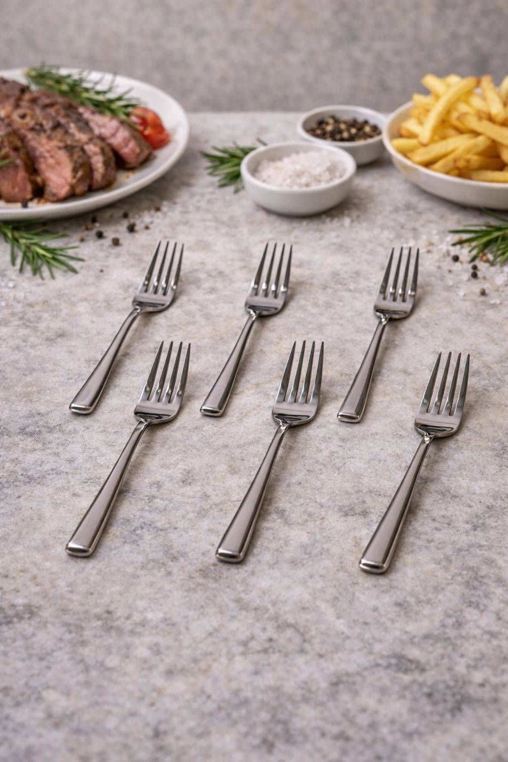 ÇETCOOK STAR 18/10 ÇELİK 6lı YEMEK ÇATAL SETİ - 1