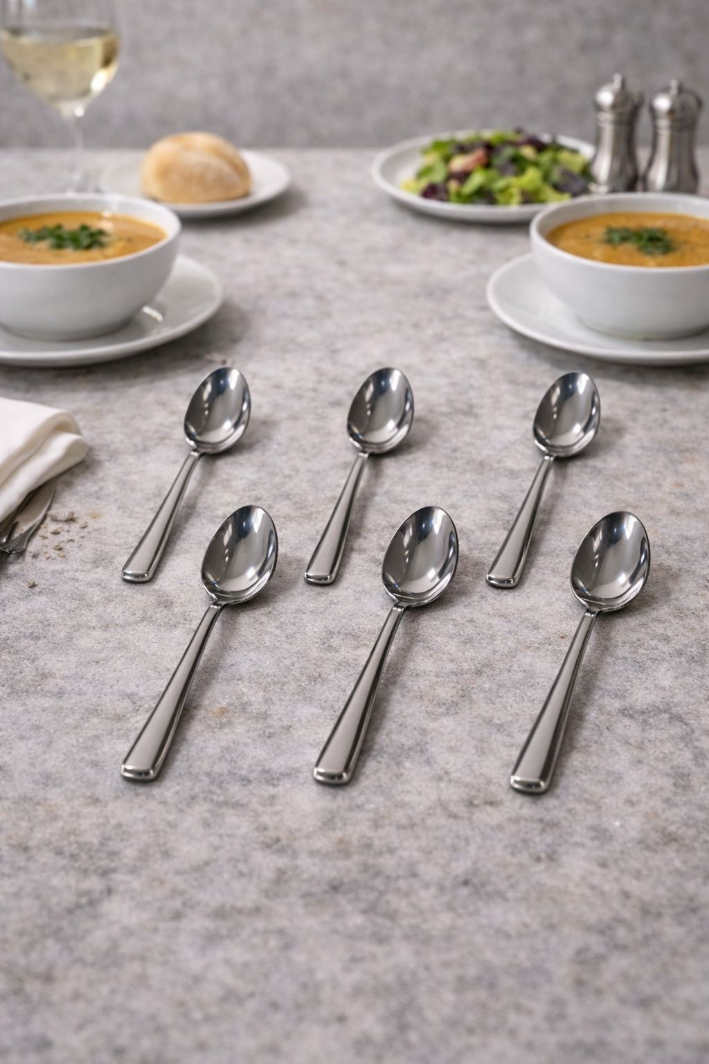 ÇETCOOK STAR 18/10 ÇELİK 6lı YEMEK KAŞIĞI SETİ - 1