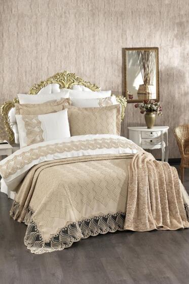 Çeyiz Diyarı Anka 10 Parça Battaniyeli Çeyiz Seti Bej - Çeyiz Diyarı