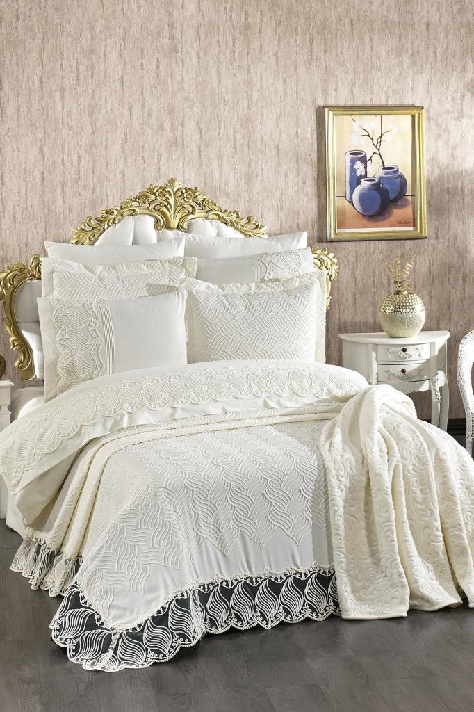 Çeyiz Diyarı Anka 10 Parça Battaniyeli Çeyiz Seti Krem - 1