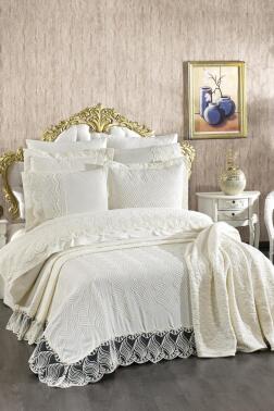 Çeyiz Diyarı Anka 10 Parça Battaniyeli Çeyiz Seti Krem - 1