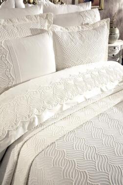 Çeyiz Diyarı Anka 10 Parça Battaniyeli Çeyiz Seti Krem - 5