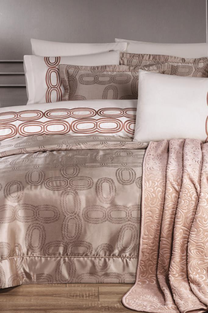 Çeyiz Diyarı Arel 10 Parça Çeyiz Seti Pudra - 1