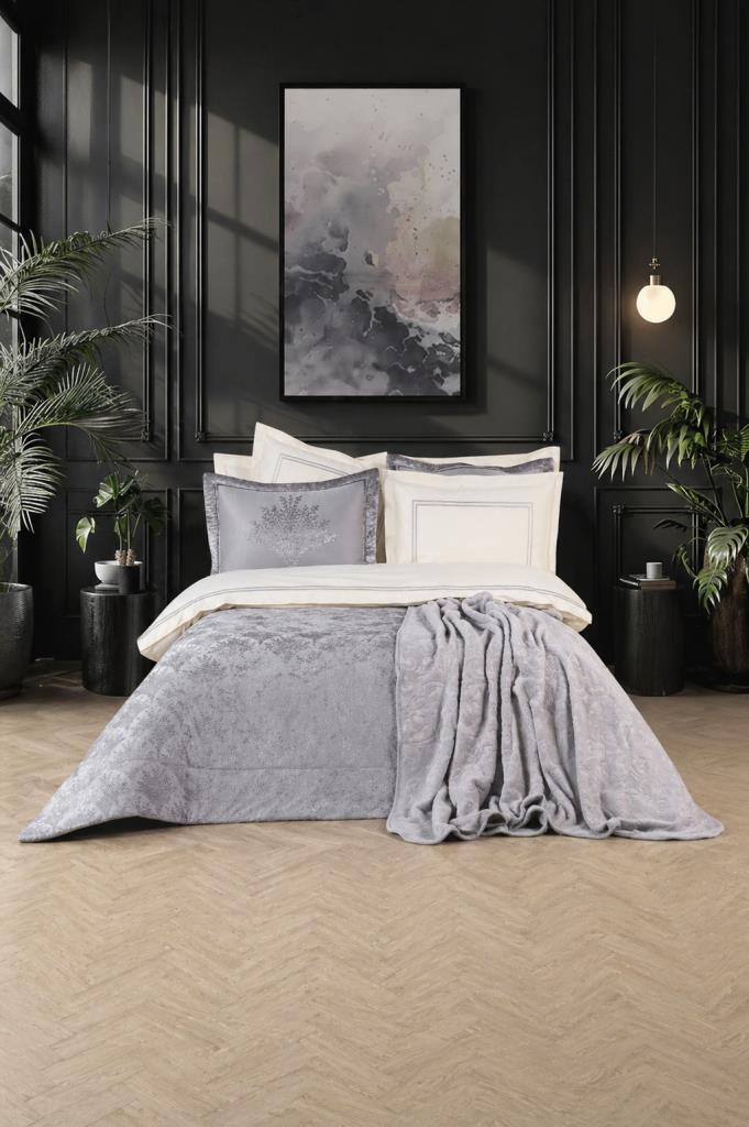 Çeyiz Diyarı Asel 10 Parça Çeyiz Seti Gri - 1