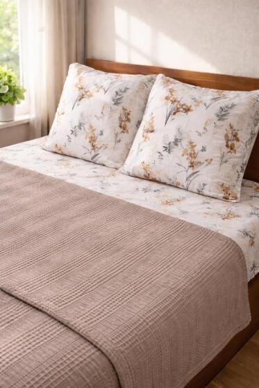 Çeyiz Diyarı Balım Çift Kişilik Pamuklu Pike Takımı Bej - Çeyiz Diyarı (1)