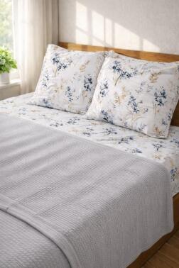 Çeyiz Diyarı Balım Çift Kişilik Pamuklu Pike Takımı Gri - 2