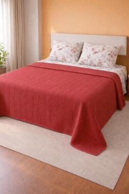 Çeyiz Diyarı Balım Çift Kişilik Pamuklu Pike Takımı Nar Çiçeği - 1