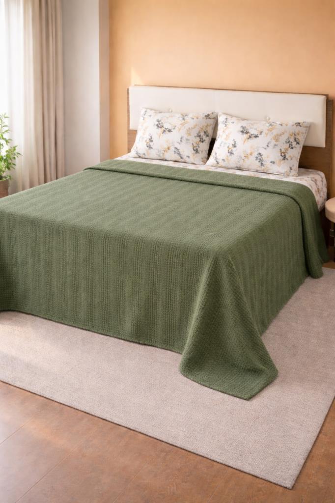 Çeyiz Diyarı Balım Çift Kişilik Pamuklu Pike Takımı Yeşil - 1