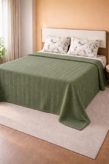 Çeyiz Diyarı Balım Çift Kişilik Pamuklu Pike Takımı Yeşil - Çeyiz Diyarı