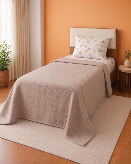 Çeyiz Diyarı Balım Tek Kişilik Pamuklu Pike Takımı Bej - Çeyiz Diyarı