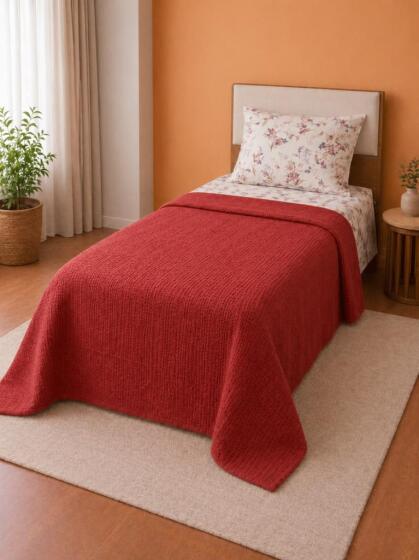 Çeyiz Diyarı Balım Tek Kişilik Pamuklu Pike Takımı Nar Çiçeği - Çeyiz Diyarı