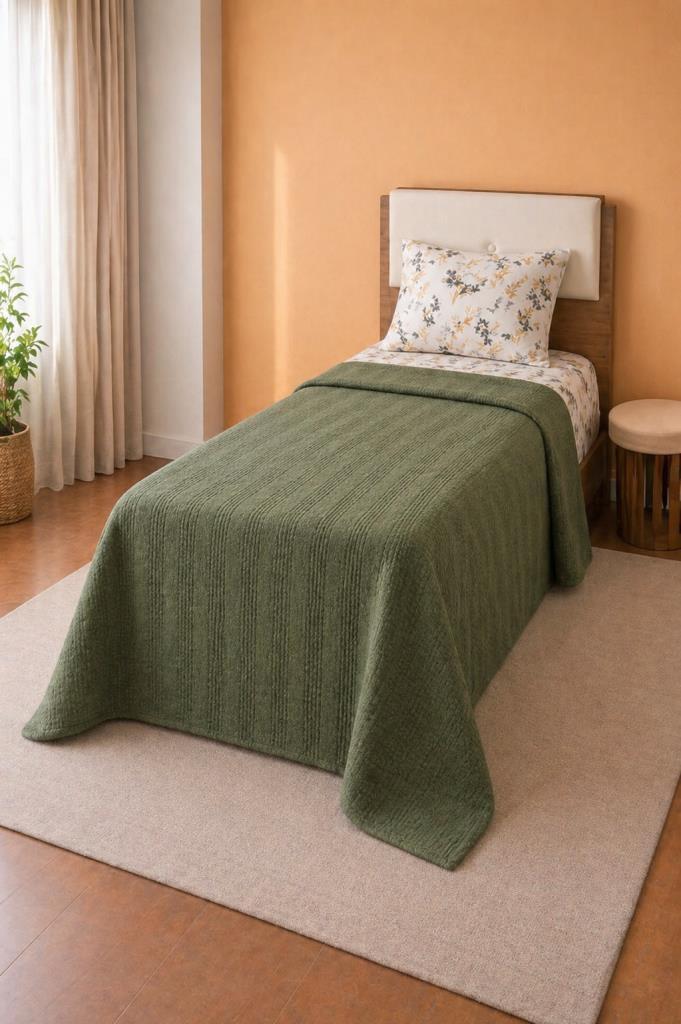 Çeyiz Diyarı Balım Tek Kişilik Pamuklu Pike Takımı Yeşil - 1