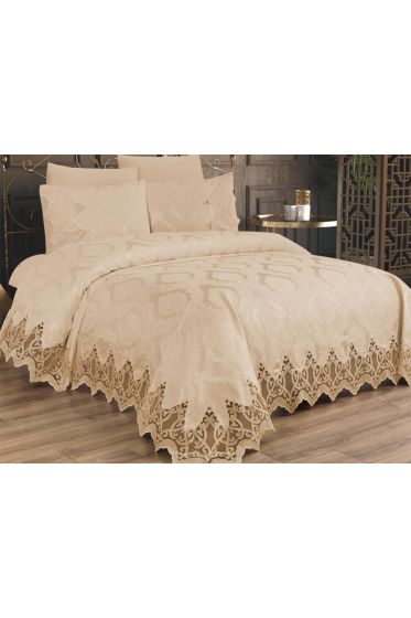Çeyiz Diyarı Bellisimo Çift Kişilik Pike Takımı Bej - Çeyiz Diyarı (1)