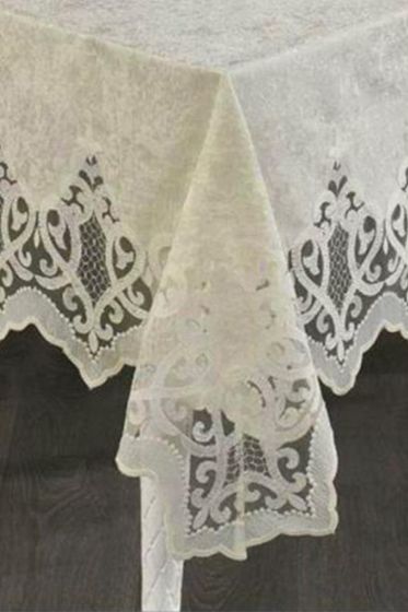 Çeyiz Diyarı Bellisimo Tek Masa Örtüsü 160x220 Cm Bej - Çeyiz Diyarı (1)