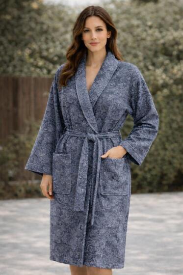 Çeyiz Diyarı Calista Şal Yaka Tek Bornoz - Çeyiz Diyarı