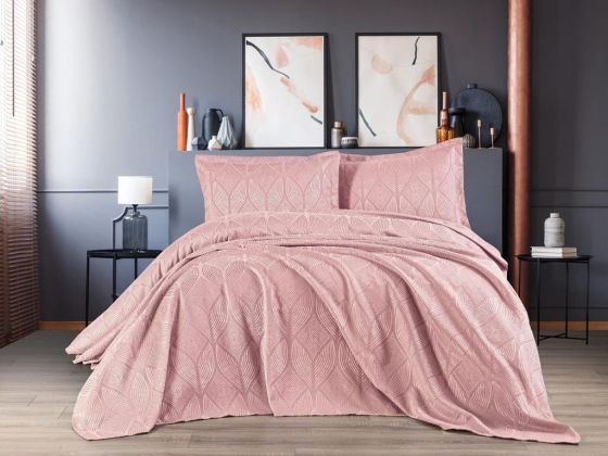 Çeyiz Diyarı Carlotta 3 Parça Yatak Örtüsü Takımı Pudra - Çeyiz Diyarı